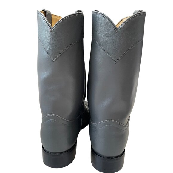 Diamond J Mens Leather Cowboy Boots Gray Size 9.5D Western Style Made In Mexico - Picture 12 of 14